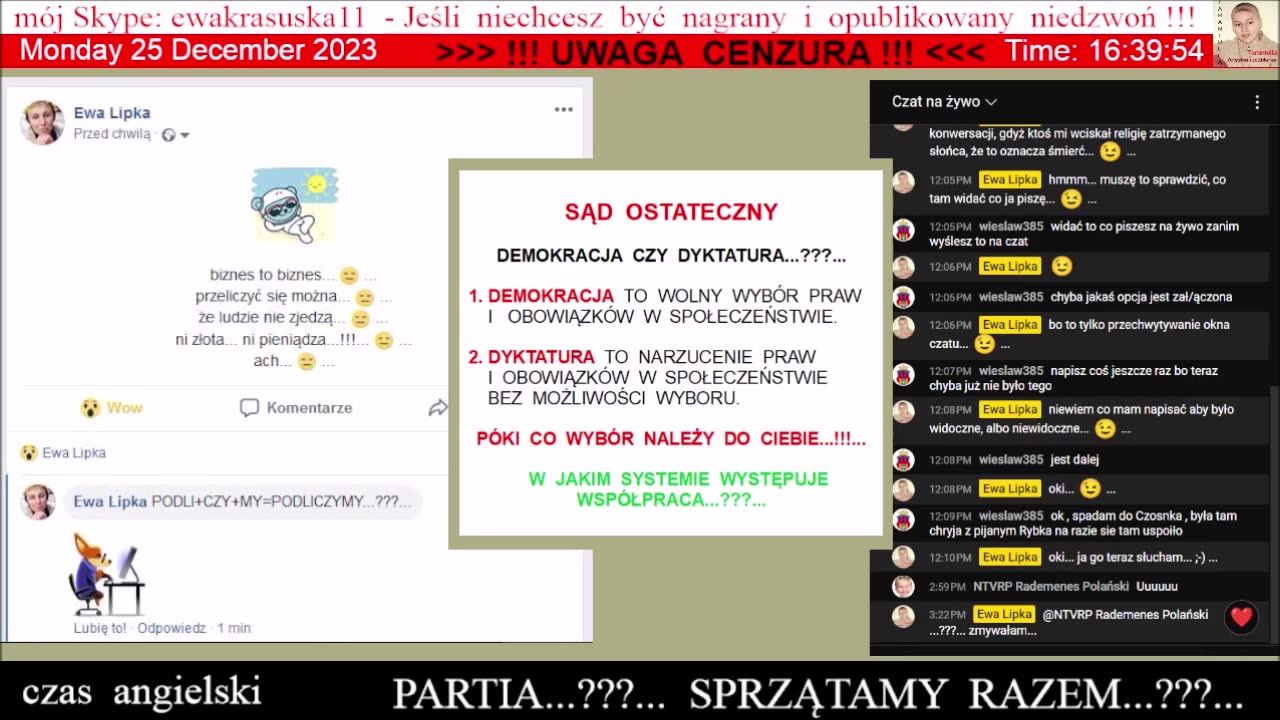 Adam próbuje dogadać się z Ewką a Ewka chce zabawić dzieci 👮🏻 - 25.12.2023 rok