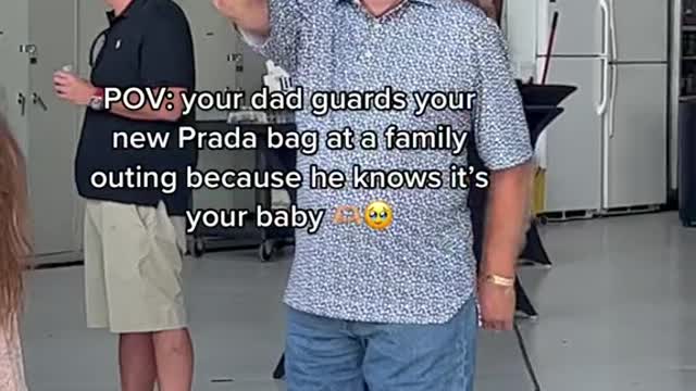 POV: your dad guards your new Prada bag at a family