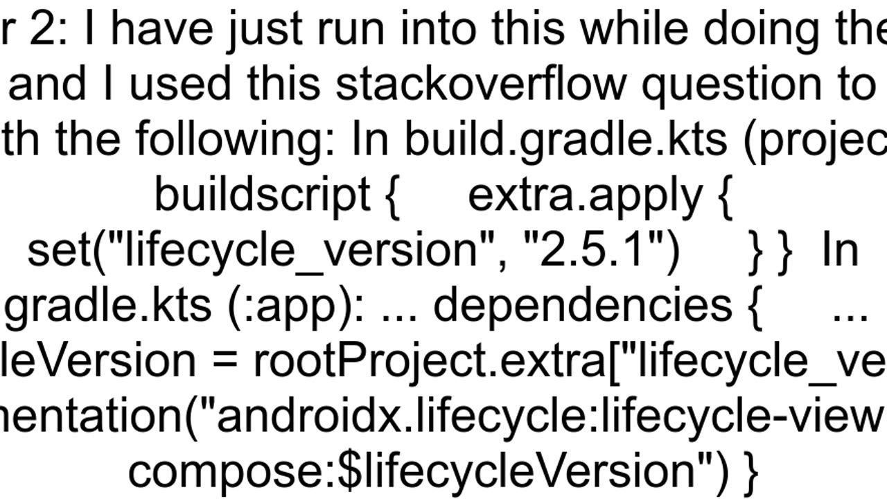 Unresolved reference lifecycle_version developerandroidcomcodelabs