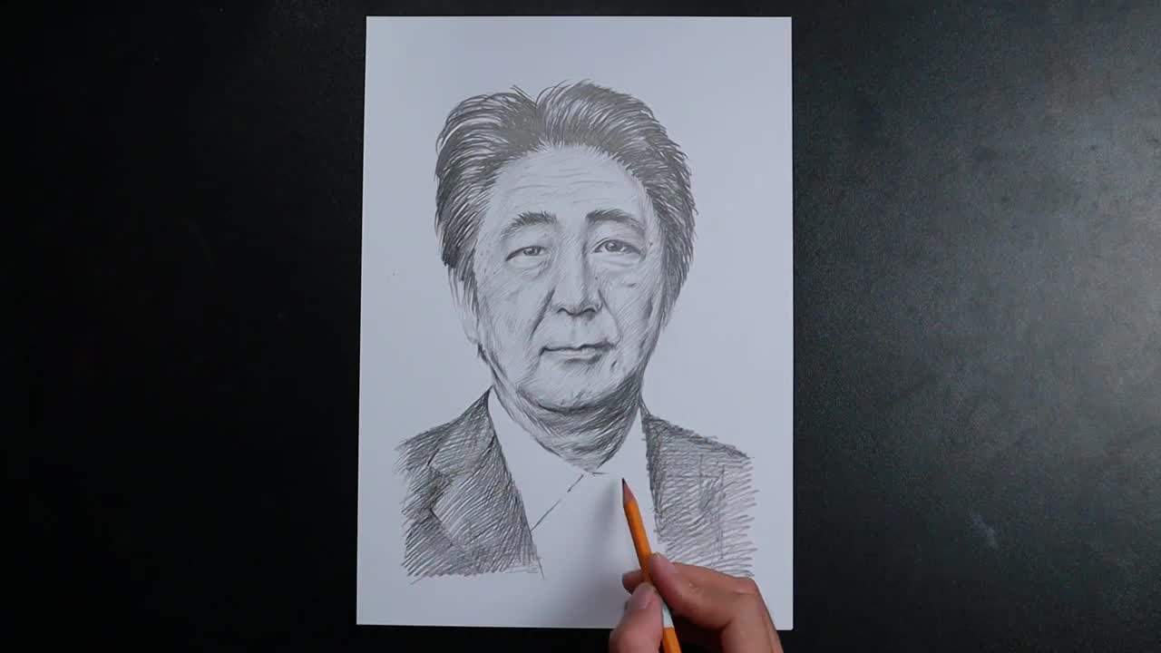 VẼ KÝ HỌA CỰU THỦ TƯỚNG NHẬT BẢN ABE SHINZO _ An.D