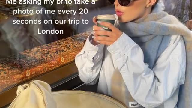 Me asking my bf to take a photo of me every 20 seconds on our trip to London