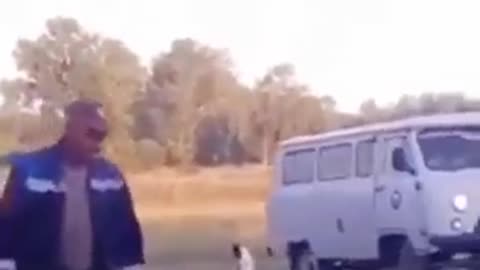 The swan is glad to meet his human friend