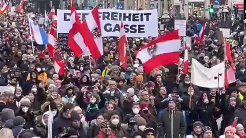 Vienna citizens packing the streets today screaming Freedom