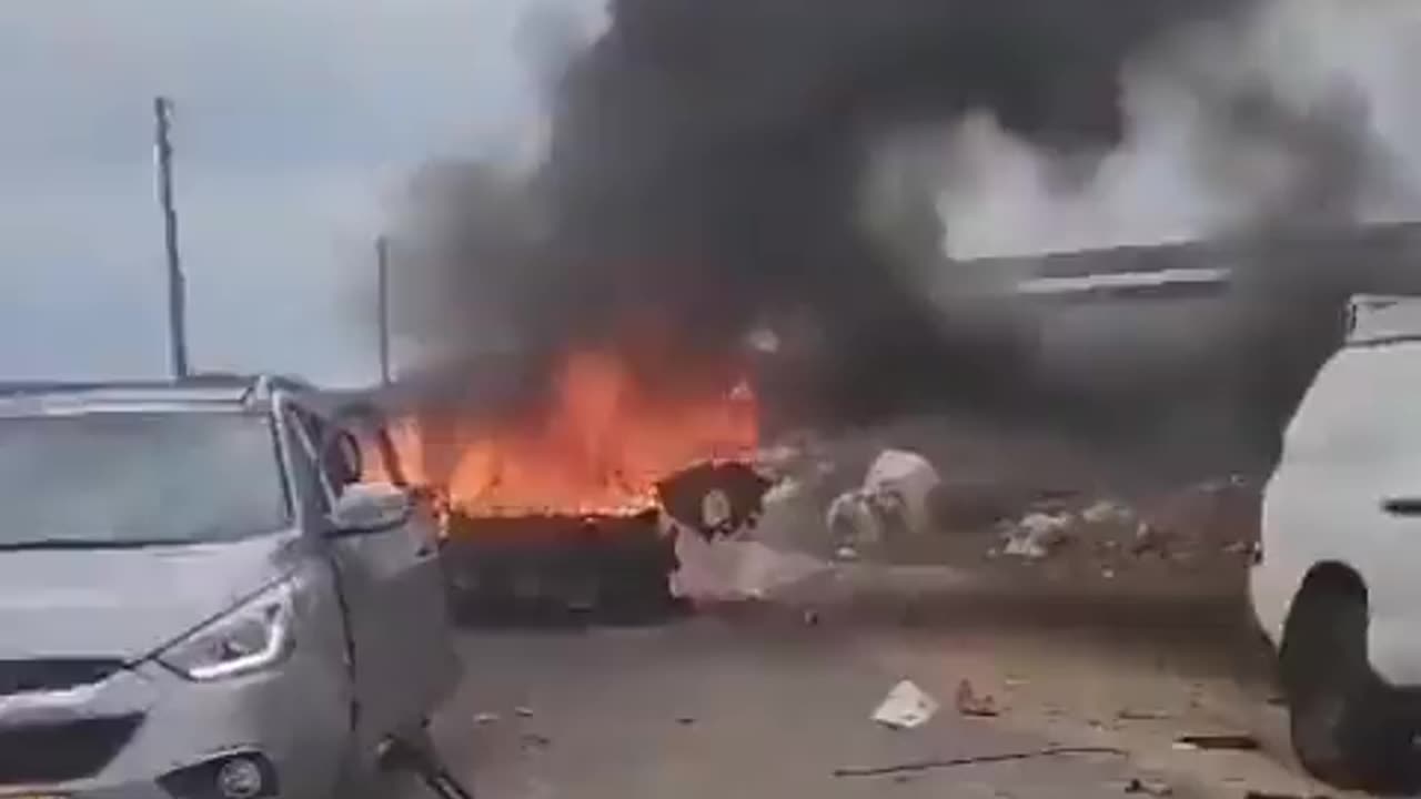 Hezbollah fire anti tank Missile at civilian vehicles in Israel.