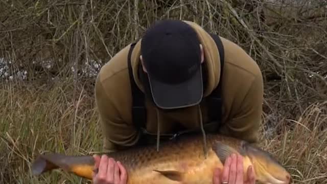 Chris with a stunning cold weather carp