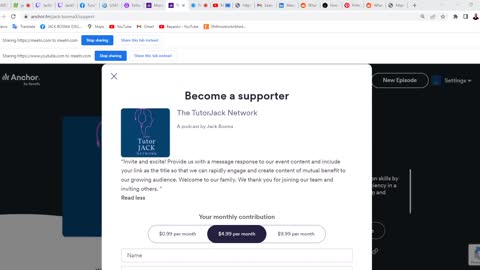 Please Become An Anchor FM TutorJack Network Channel Supporter