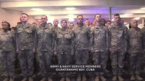 👀🔥Army/Navy 🏈 Game National Anthem. Troops shown from GUANTANAMO BAY