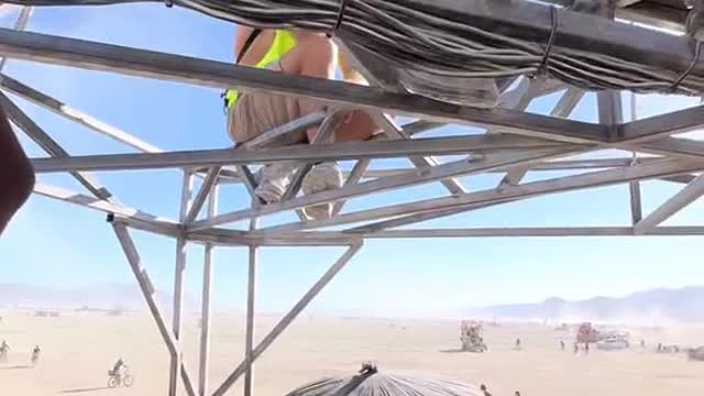 My sisters DJing robotheart #burningman