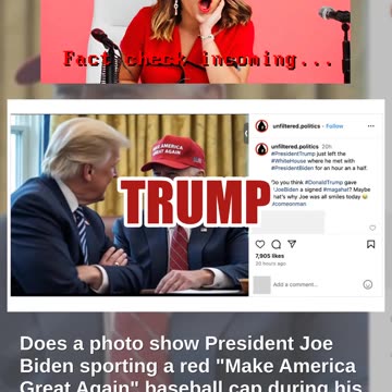 Fact Check: FAKE Photo Shows Biden Wearing MAGA Hat At White House Meeting With Trump