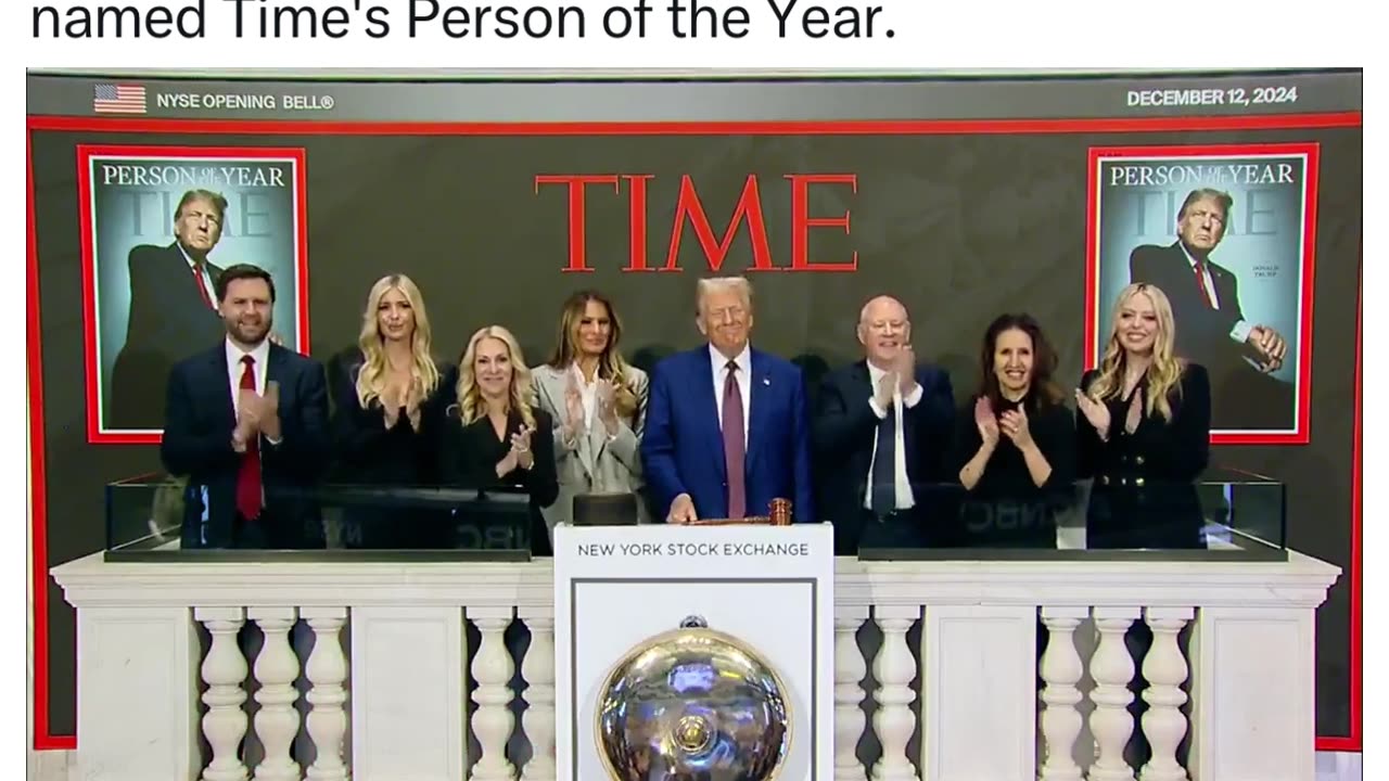 Trump rings NYSE Bell after being named Time Magazine’s Person of the Year