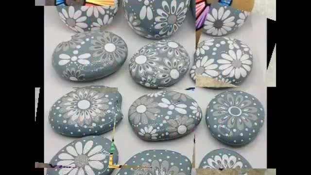 Top new outstanding & pretty floral rocks stones and Pebble painting ideas