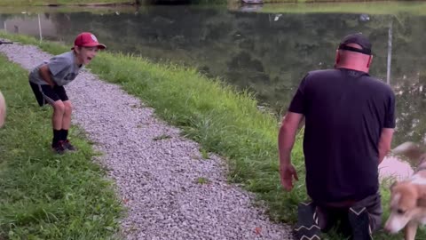 Man Slapped By Large Fish