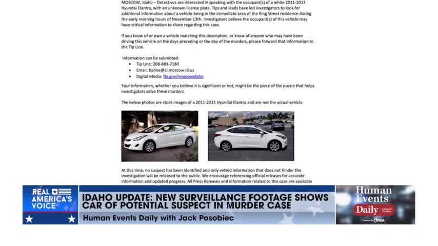 Jack Posobiec: New surveillance footage shows the car of potential suspect in murder case at Idaho university