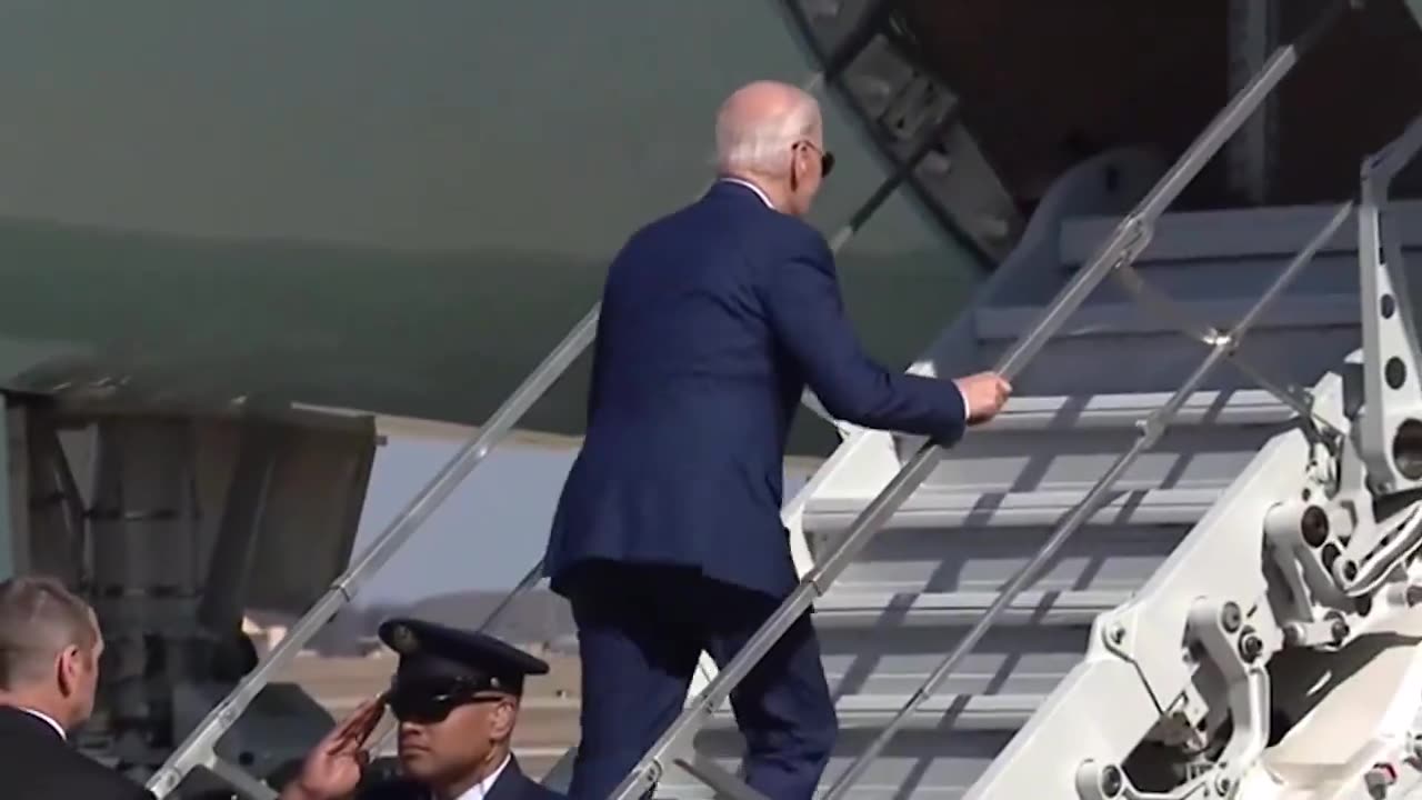 Biden Nearly Falls TWICE in Latest Battle With Stairs