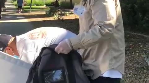 Collecting the ballots , Nov 4 after the election in Reseda, California , Us Election 2020 - 11-5-20