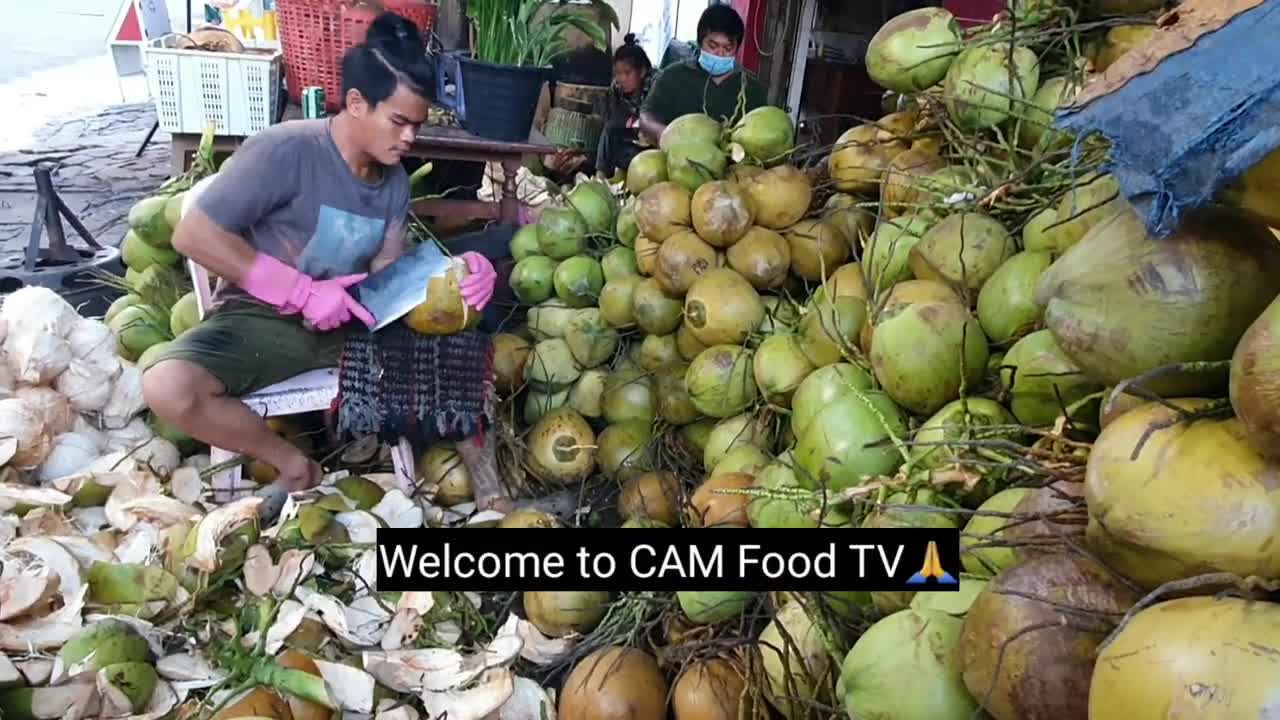 Amazing Coconut Cutting Skills - Cambodia Fruit Street