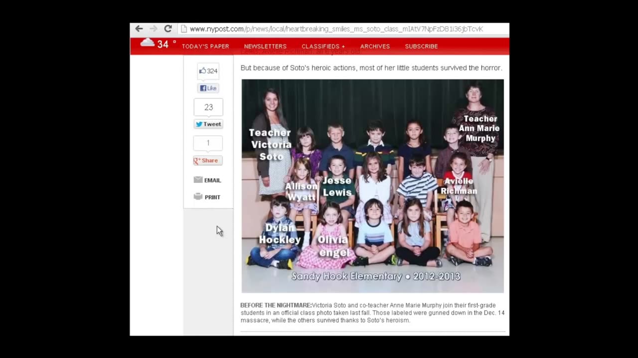 'Sandy Hook - Photo of Mrs. Soto's class, Gene Rosen Acting inconsistencies 3 videos in 1 2012