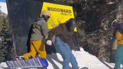 Funny Snow boating