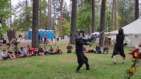 Drake and Diamond Rose teaching kids at the KVMR Celtic Fair