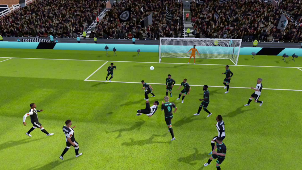 A wonderful goal with a particle shot