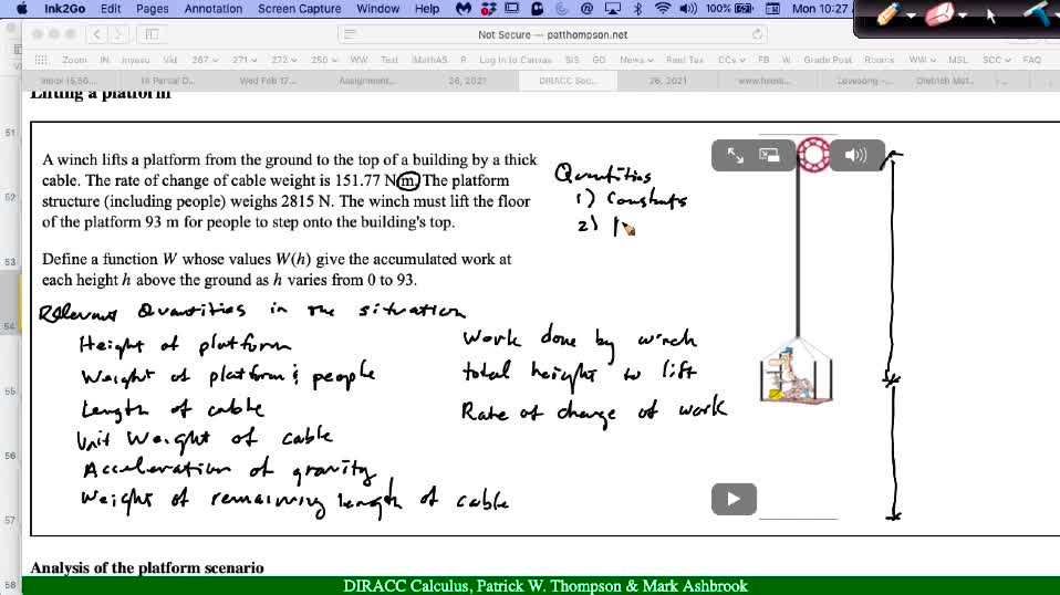 MAT 267 Mon Sep 27: Lifting Objects Work Functions