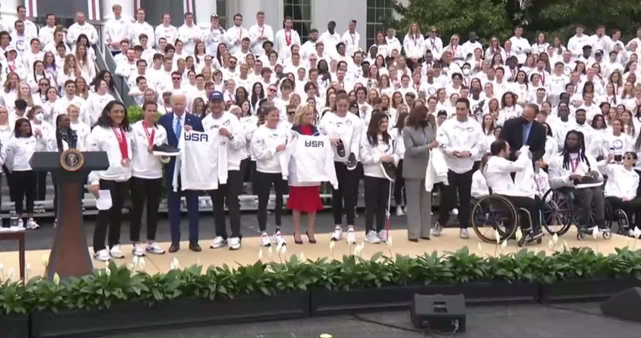 Biden Tells Paralympic Basketball Players "Not to Jump" While Taking Pictures