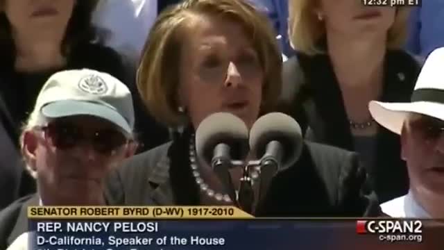 Nancy Pelosi spoke Sen Robert C Byrd service July 2nd 2010