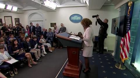 Karine Jean-Pierre Opens Kids Press Briefing With "Breaking News" About Biden's Favorite Ice Cream