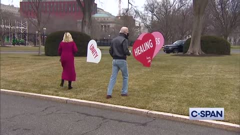 President Biden and First Lady View White House Valentine's Day Decorations