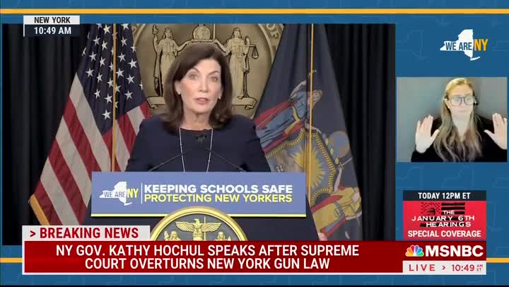 Gov. Hochul on SCOTUS Overturning NY Gun Law: This Is New York, We Don’t Back Down, We Fight Back