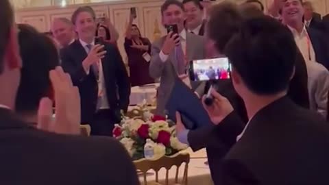 Argentina President Javier Milei dancing happily at Mar A Lago last night 🤣 to YMCA - LOOKED LIKE A SPRY TRUMP DANCE