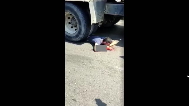 He got ran over by the Concrete Truck