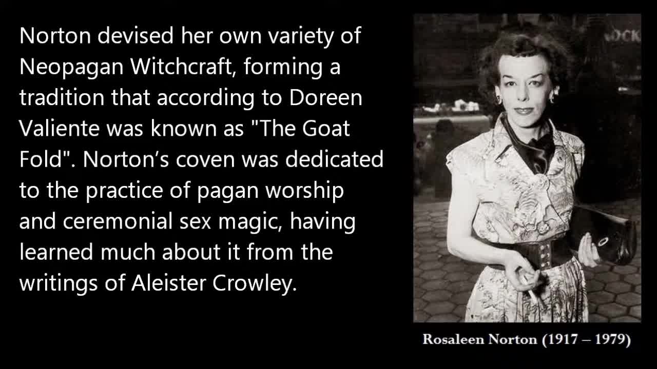 La stregoneria di Norton - La strega di Kings Cross - Rosaleen Norton DOCUMENTARIO morirete tutti nei vostri peccati che non vi saranno MAI RIMESSI e finirete nello stagno di fuoco e di zolfo