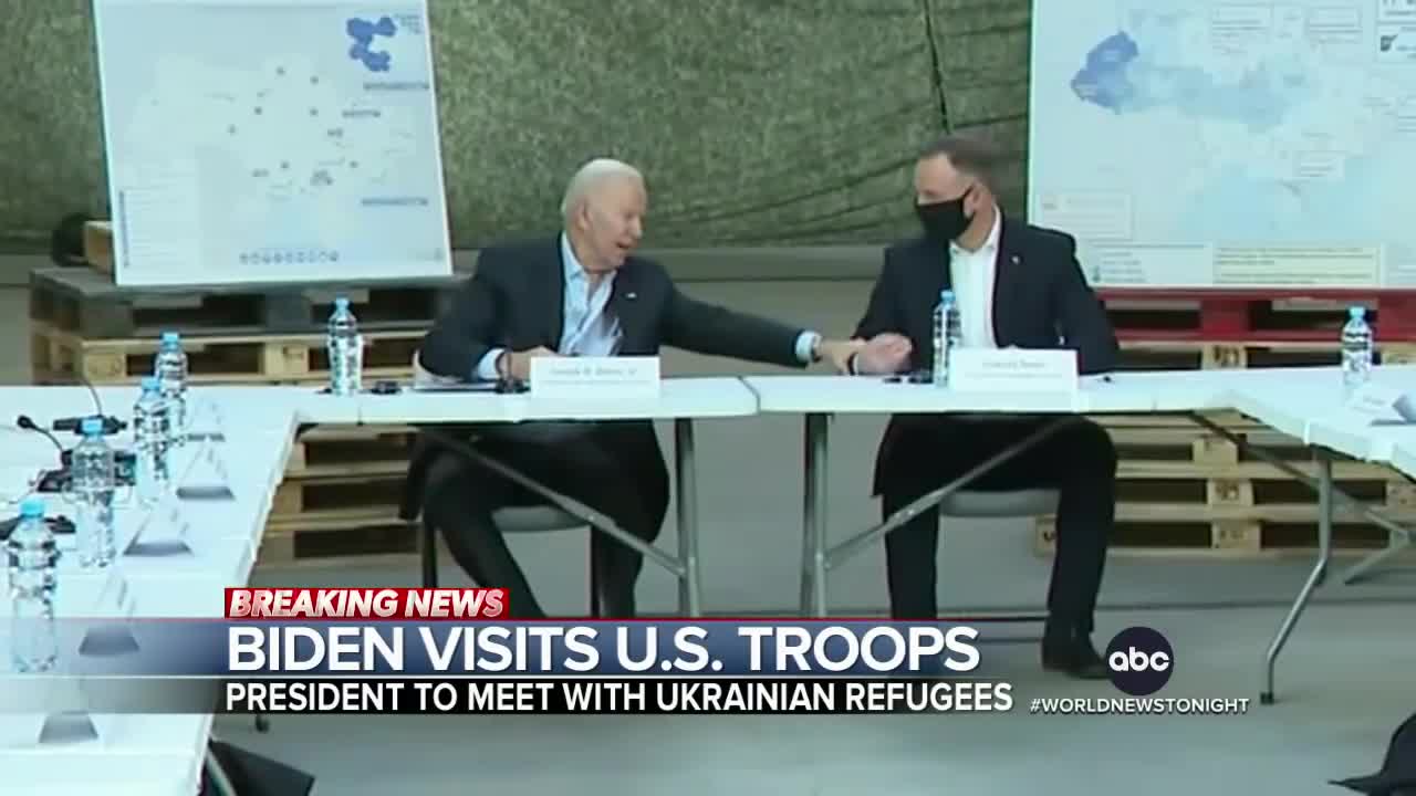 Biden meets with US troops in Poland