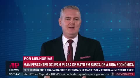 Manifestantes se reúnem na Argentina para pedir por melhores condições de trabalho