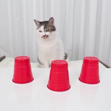 The cat plays shuffle,, smart cat،funny cats ,funny videos