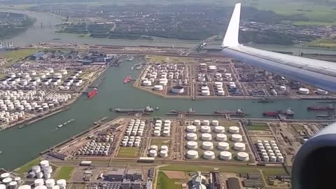 Landing Transavia 737 op Rotterdam Waanzinnige aanvliegroute