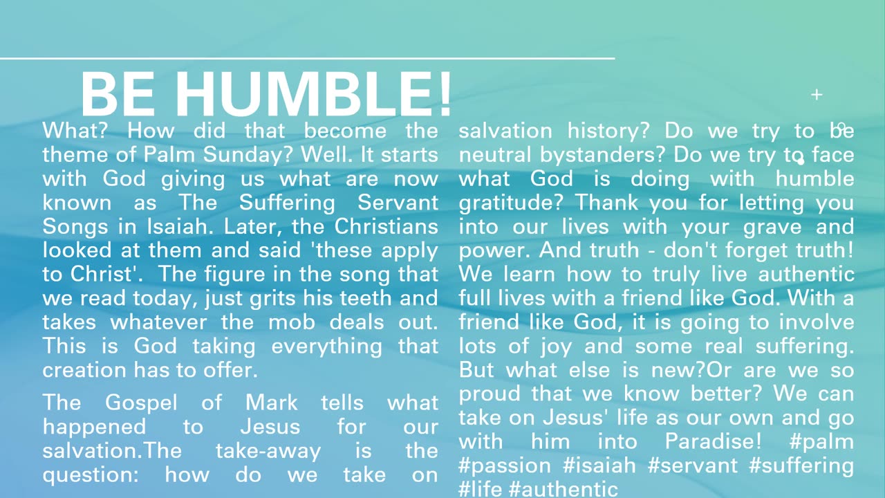 Be Humble!