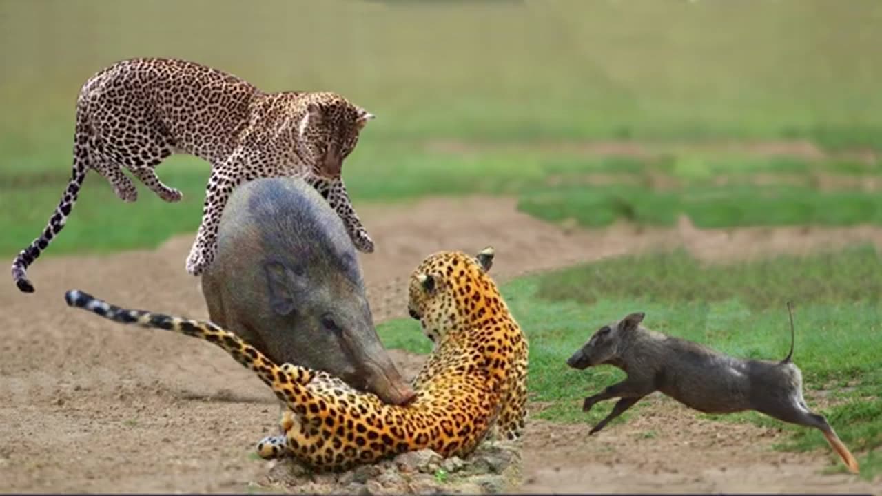 World's Fastest Animals Fail! Family Warthog Protect Baby Warthog From Cheetah Hunting