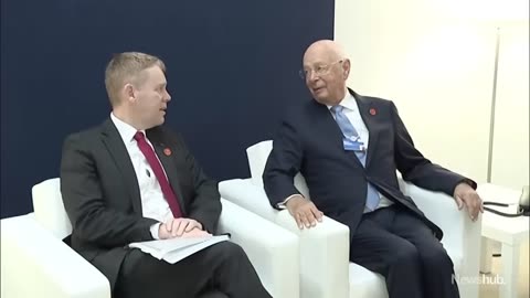 Chris Hipkins With Klaus Schwab at World Economic Forum Summer Davos