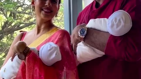 Nayanthara and Vignesh with babies