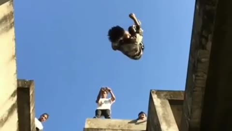 Back jamp parkour stunts