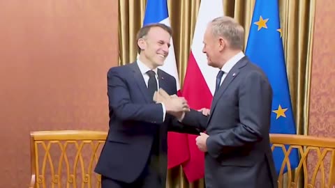 Macron and Tusk mocking the shit out of Trump's handshake