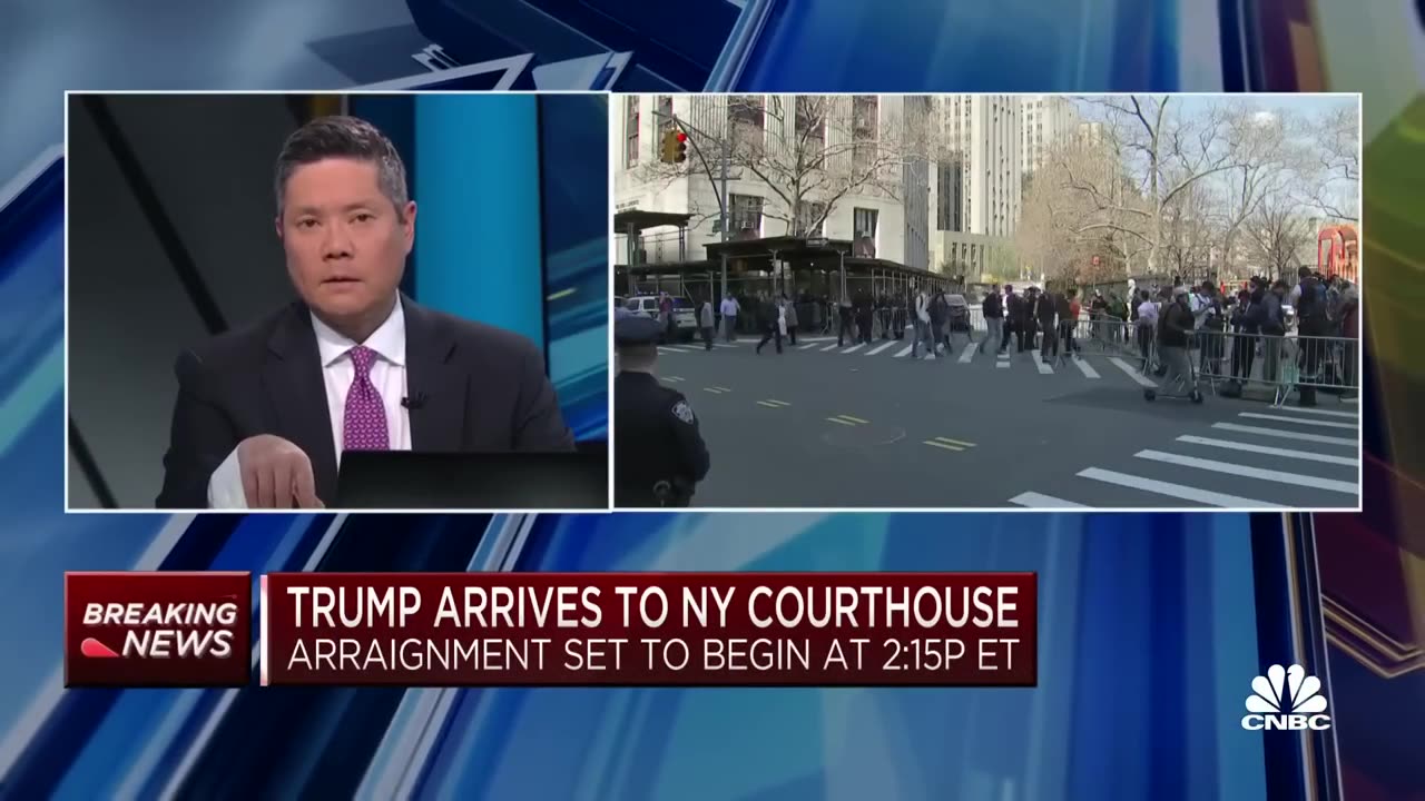 Donald Trump arrives at New York City courthouse for arraignment...