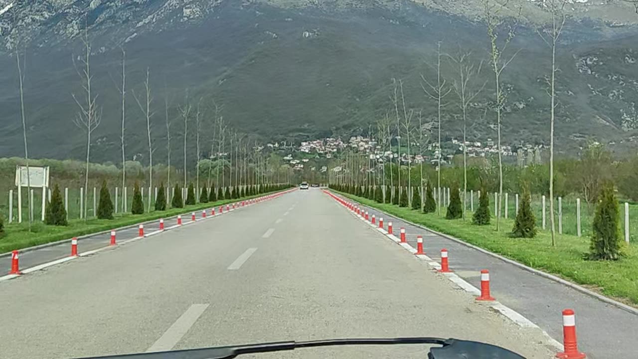 Beautiful monastery driveway located in Ohrid, Macedonia