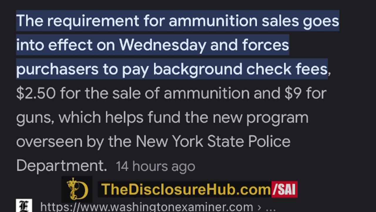 NOW YOU HAVE TO PASS A BACKGROUND CHECK TO PURCHASE AMO IN NY...