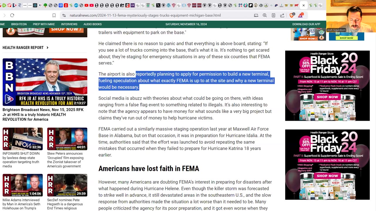 FEMA Mysteriously Building Facility & Staging 350 Semi Trucks Of "Equipment"