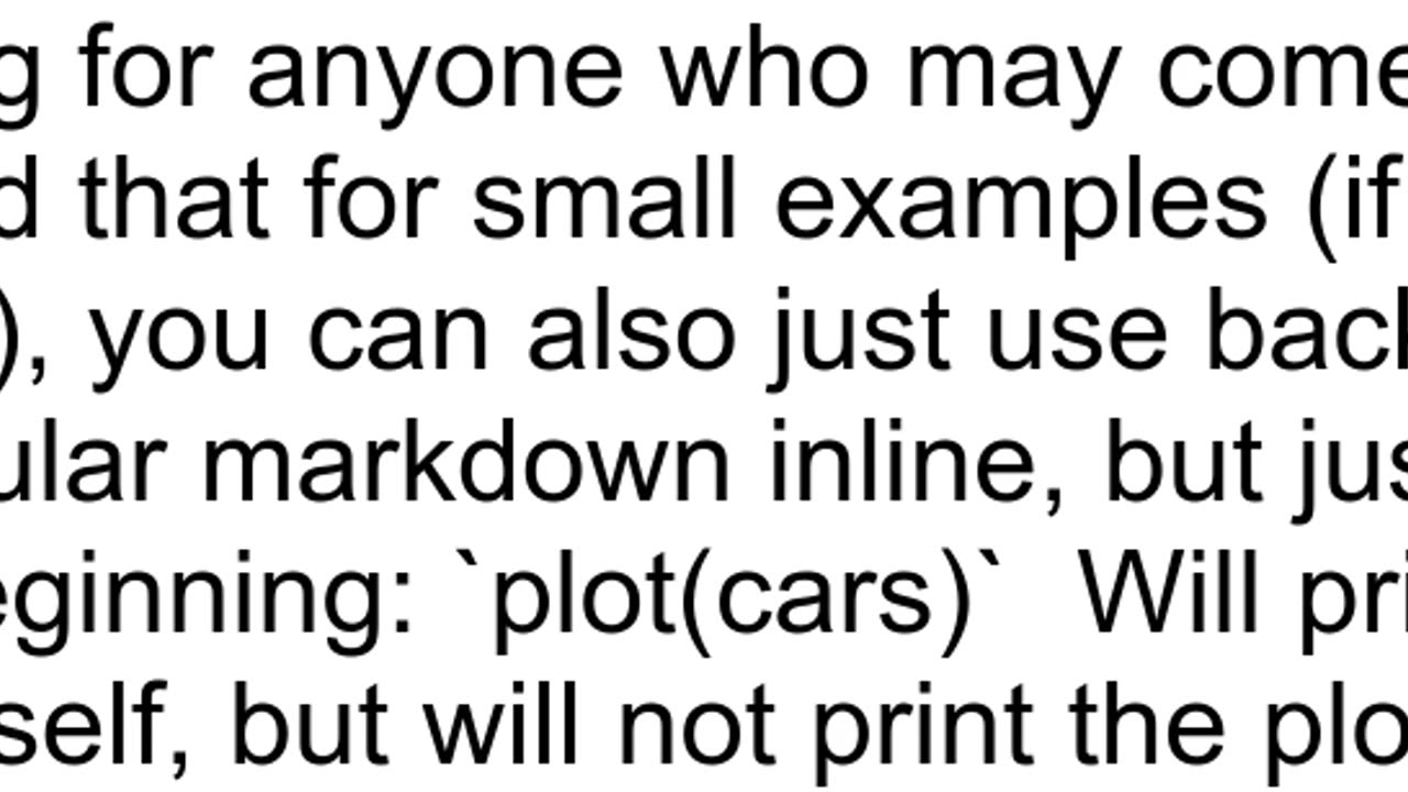 Include code that does not run in Rpresentation Markdown