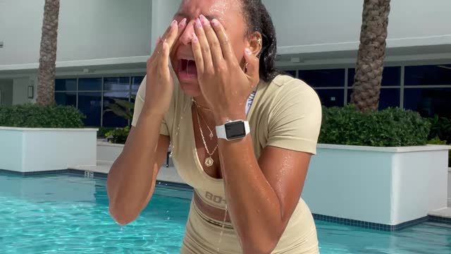 Girl Needing a Towel Gets Baking Flour Instead