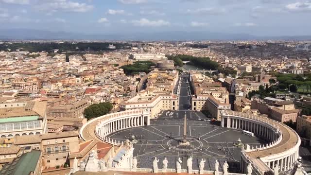 View Of Rome Vatican City From The Top Of The Vatican Dome